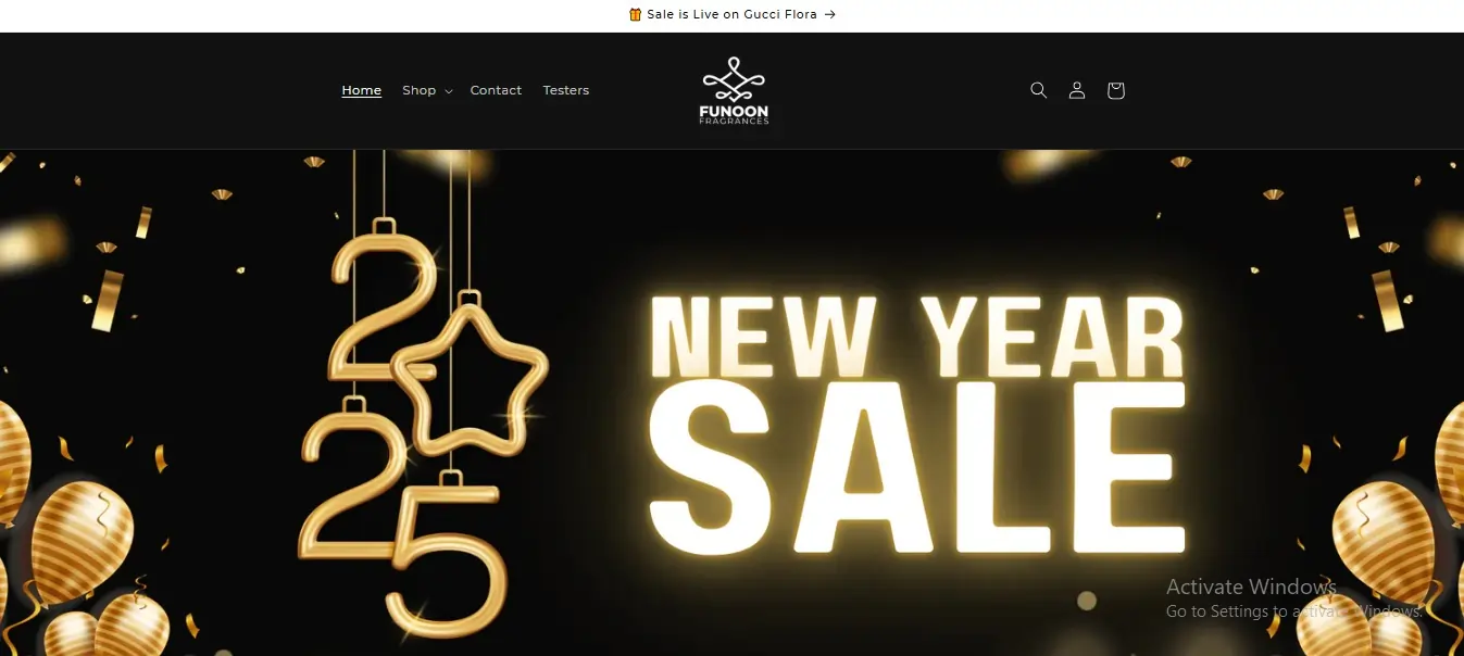 web development project for our client "Funoon Fragrances"