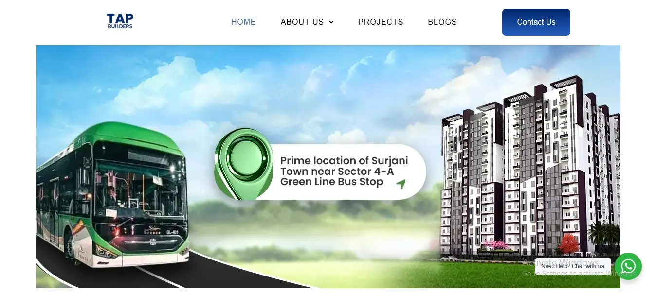 web development project for our client "TAP Builders"