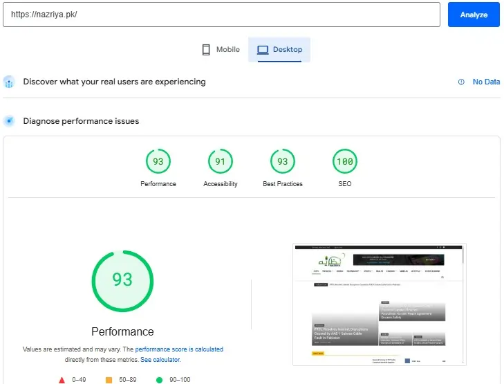 web development project performance test image
